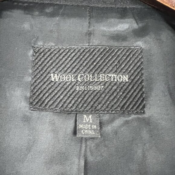 Uniqlo Wool Collection black double breasted stand collar coat midlength peacoat - Picture 9 of 11